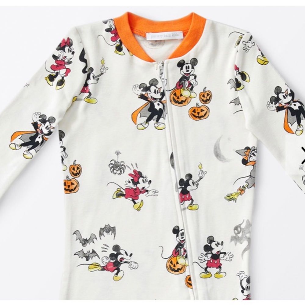 Pottery Barn Kids Disney Mickey Mouse Halloween pajama footie size 18-24 months.
